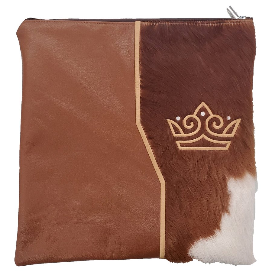 Tallis Bag Design MC 1250 - Brown Leather and Brown & White Fur