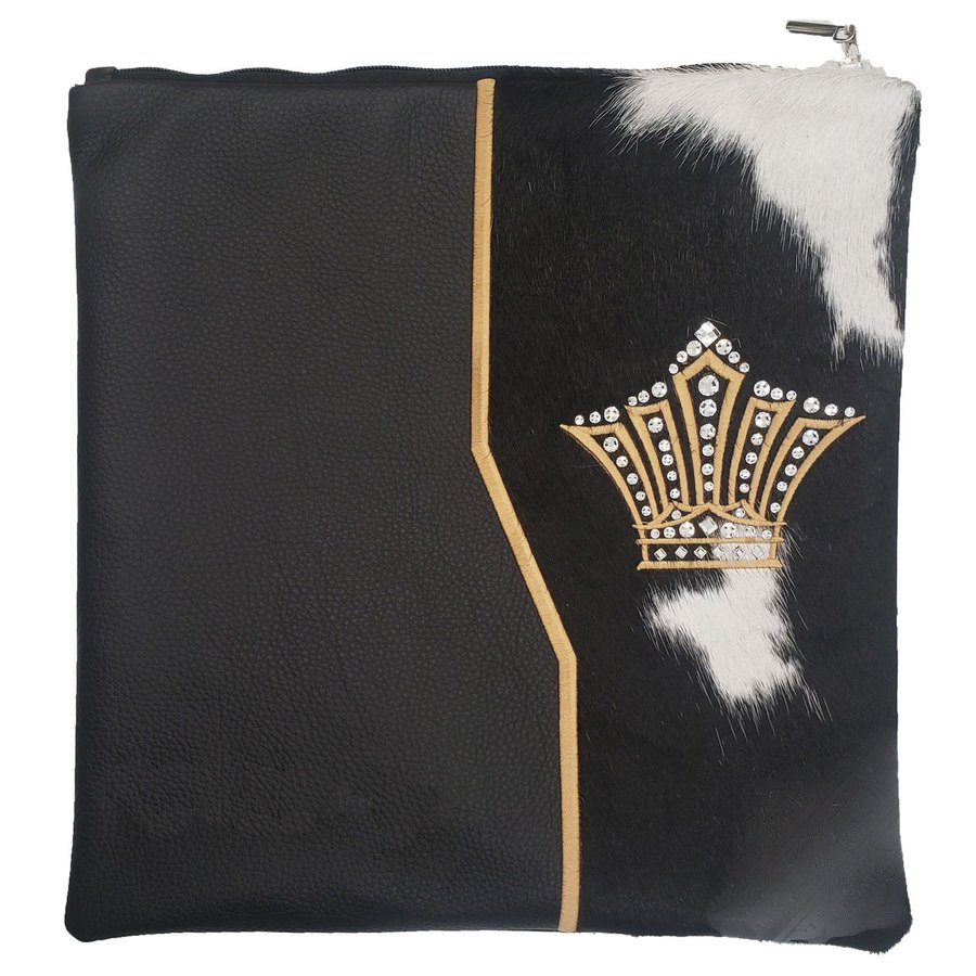 Tallis Bag Design MC 1253 - Black Leather and Black & White Fur