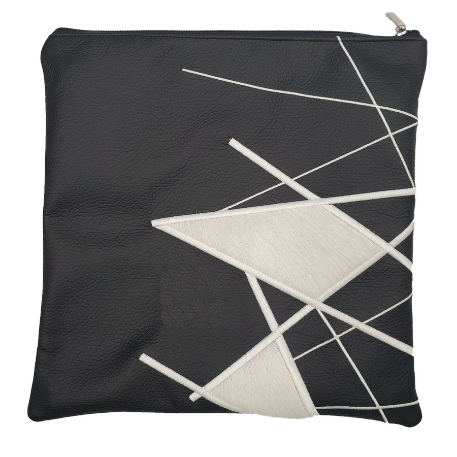 Tallis Bag Design MC 1260 - Black Leather and White Fur
