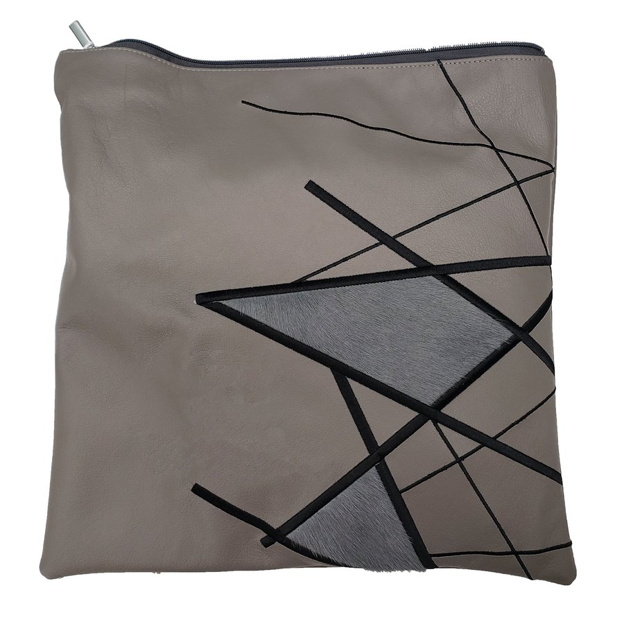 Tallis Bag Design MC 1260 - Grey Leather and Grey Fur