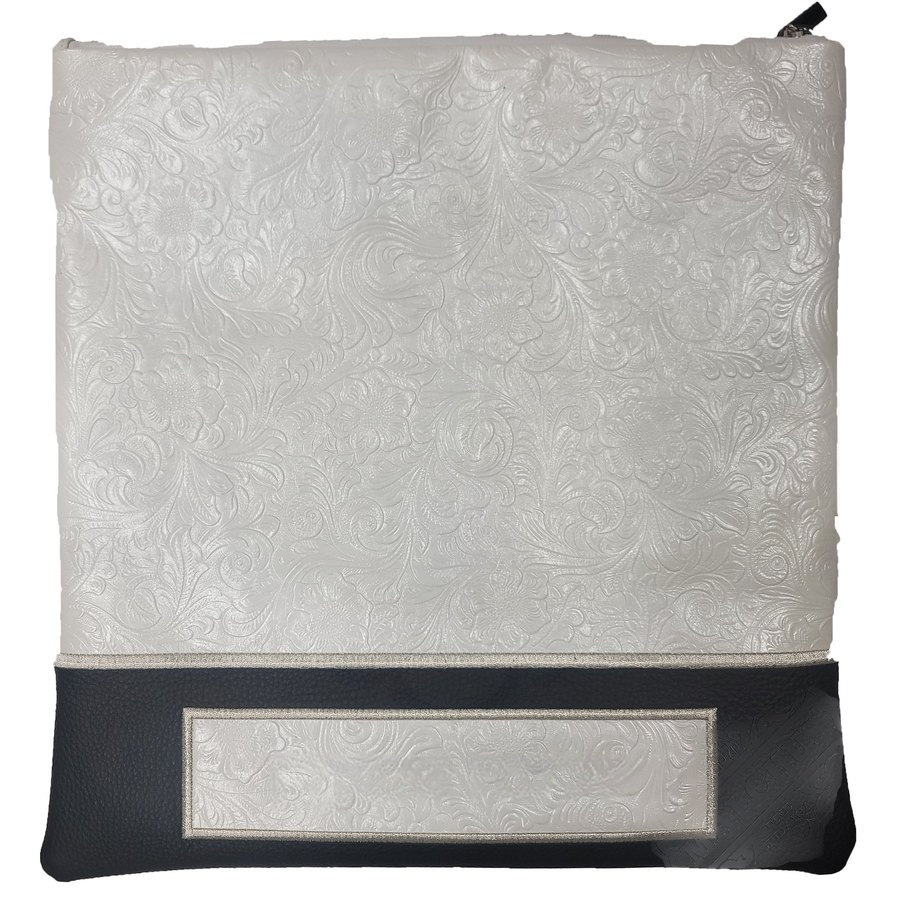 Tallis Bag Design MC 1264 - White Embossed Leather and Black Leather