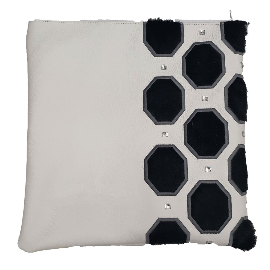 Tallis Bag Design MC 1265 - White Leather and Black Fur
