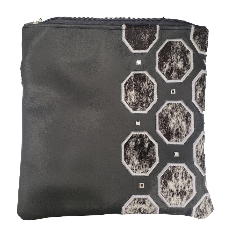 Tallis Bag Design MC 1265 - Grey Leather and Grey & White Fur