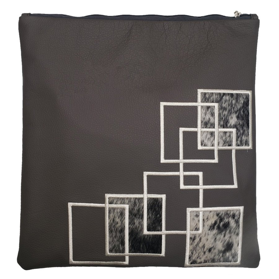 Tallis Bag Design MC 1269 - Black Leather and Black & White Speckled Fur