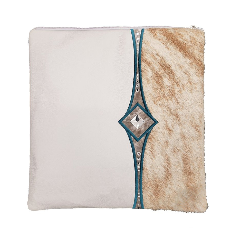 Tallis Bag Design MC 1278 - White Leather and Brown & White Fur