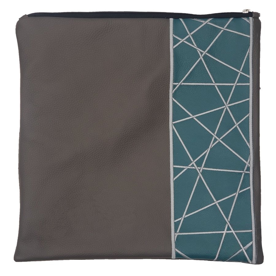 Tallis Bag Design MC 1295 - Grey Leather and Green Leather