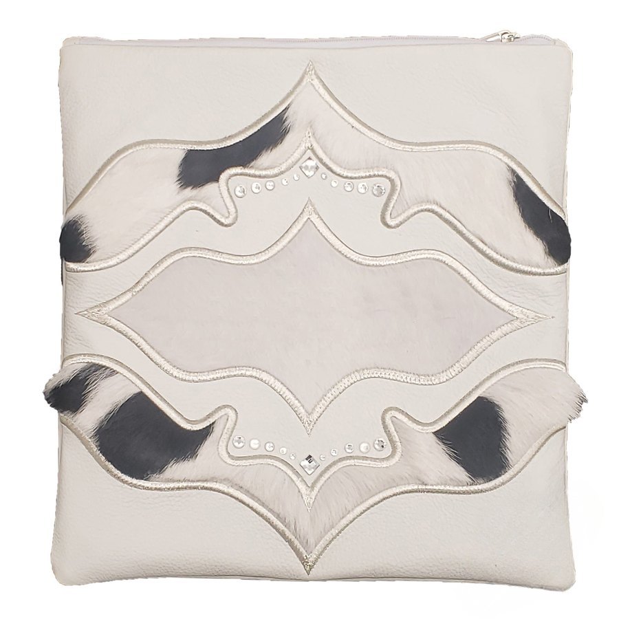 Tallis Bag Design MC 1310 - White Leather and Black & White Fur