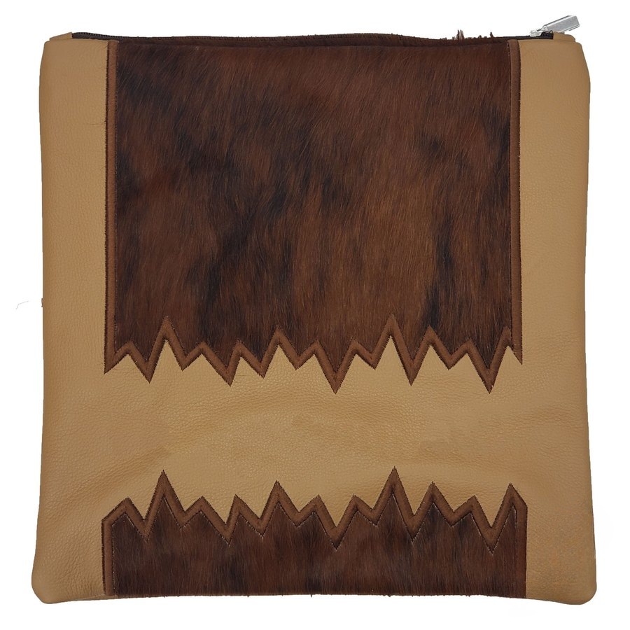Tallis Bag Design MC 1370 - Tan Leather and Brown Fur