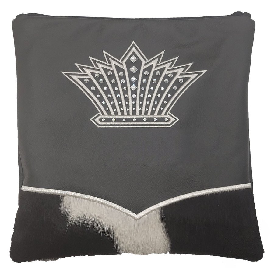 Tallis Bag Design MC 1388 - Dark Grey Leather and Black & White Fur