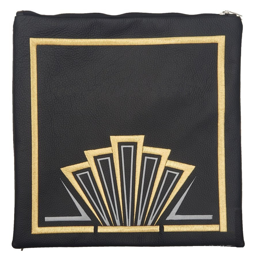 Tallit bag in black leather, design MC 1390