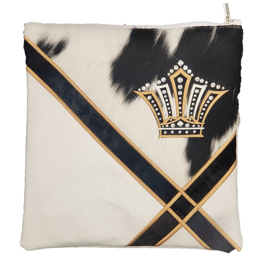 Tallis Bag Design MC 1430 - White Leather and Black & White Fur