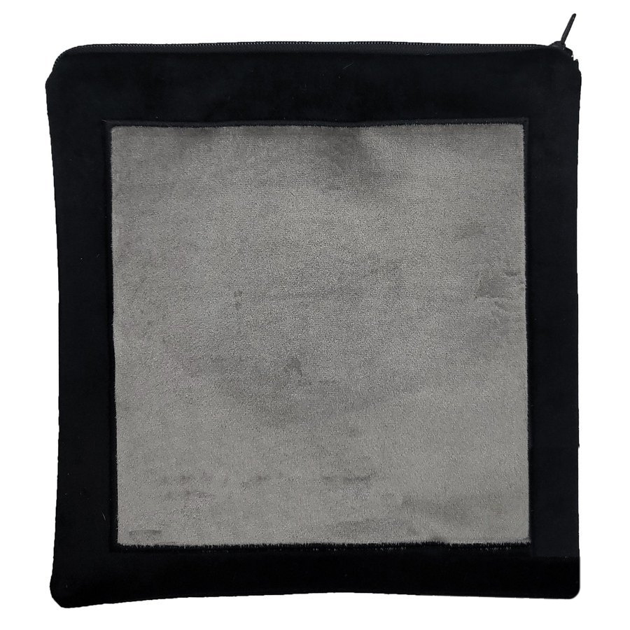 Tallit bag in black and grey velvet, design MC V1013
