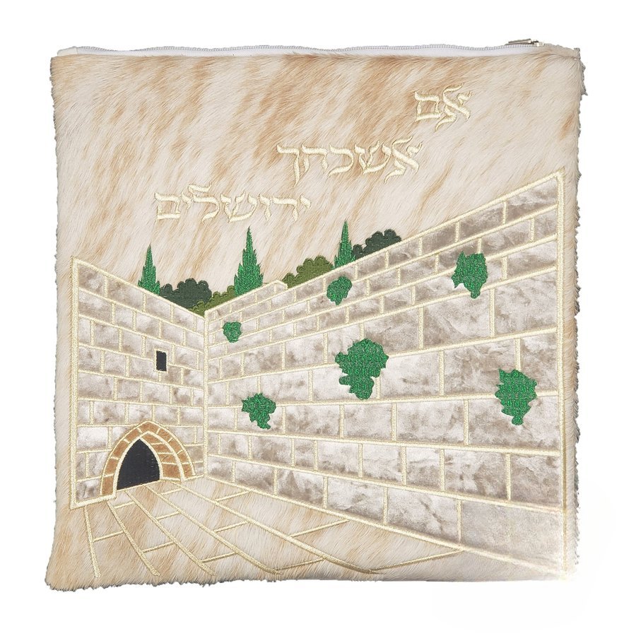 Tallit bag in black fur and velvet, design MC 8020