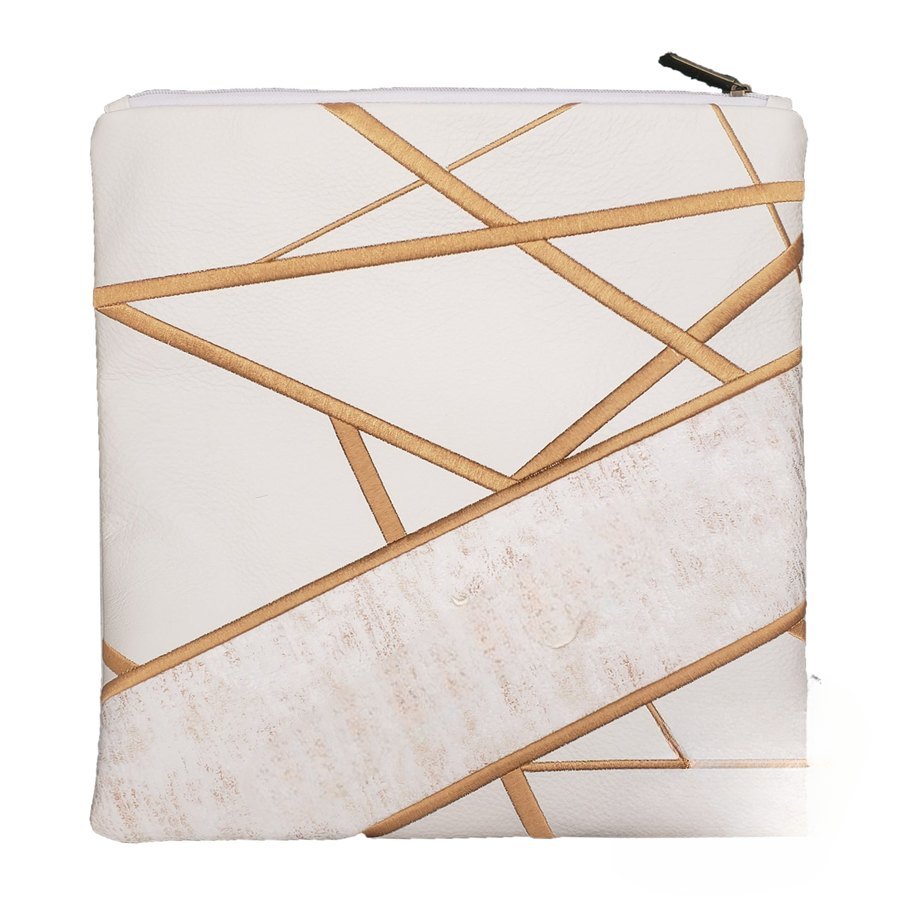 Tallis Bag Design MC 1256 - White Leather and Crushed Velvet