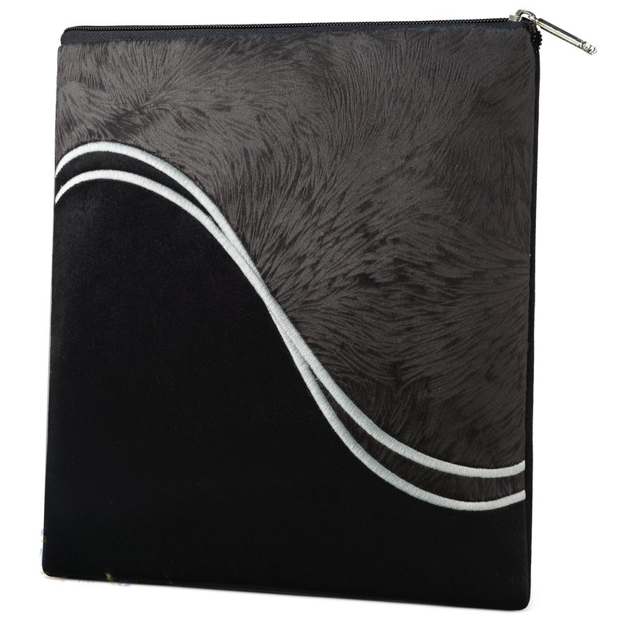 Tallit bag in black velvet with silver embroidery, design MC 887