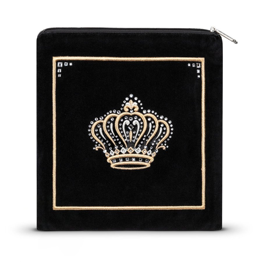 Tallit bag in black velvet with gold embroidery, design MC 770