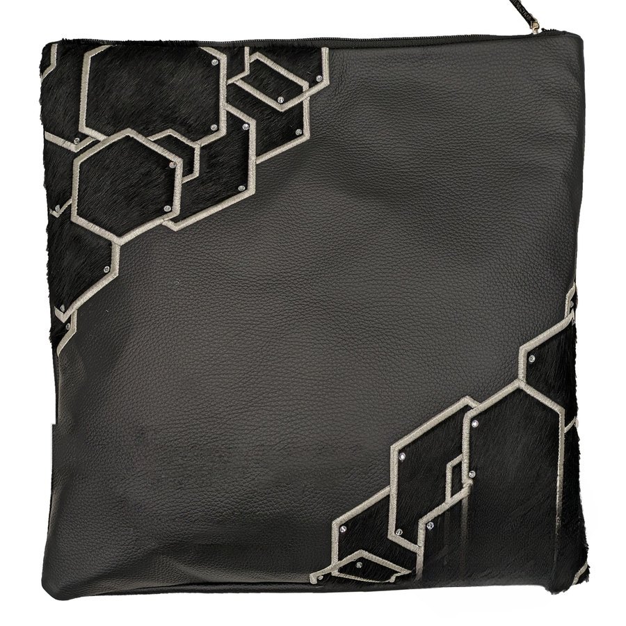 Tallis Bag Design MC 1358 - Black Leather and Fur
