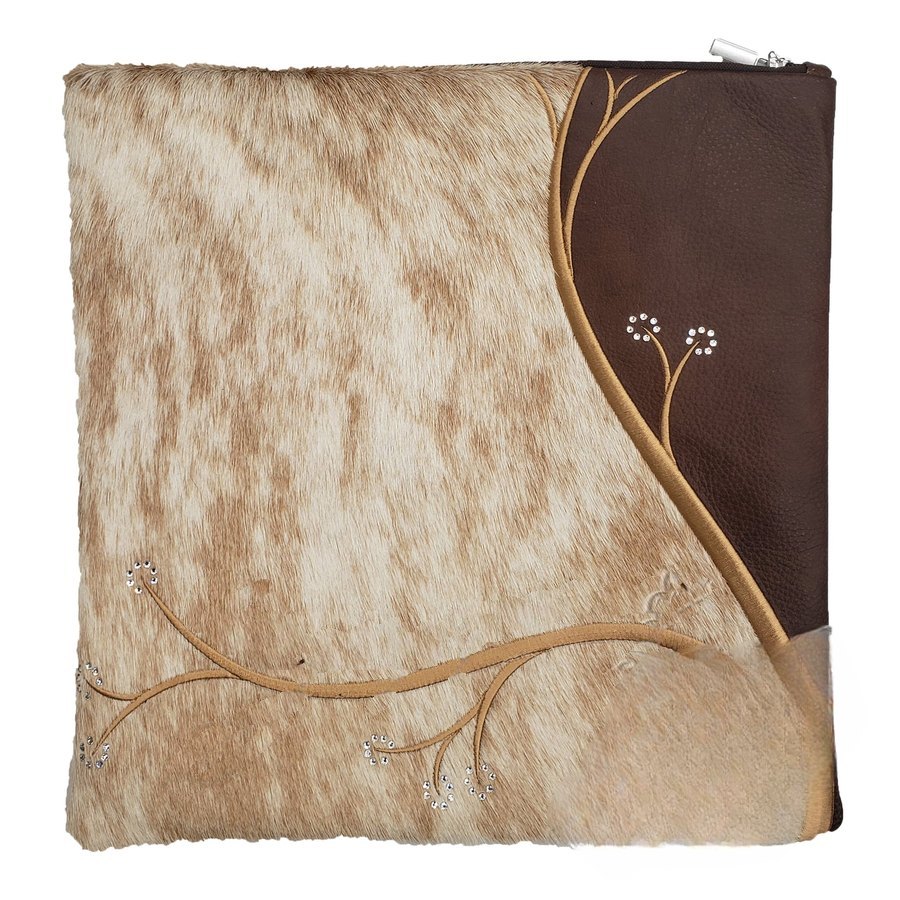 Tallis Bag Design MC 1405 - Brown Leather and Light Brown & White Fur