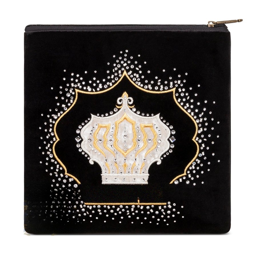 Tallit bag in black velvet with gold embroidery, design MC 200