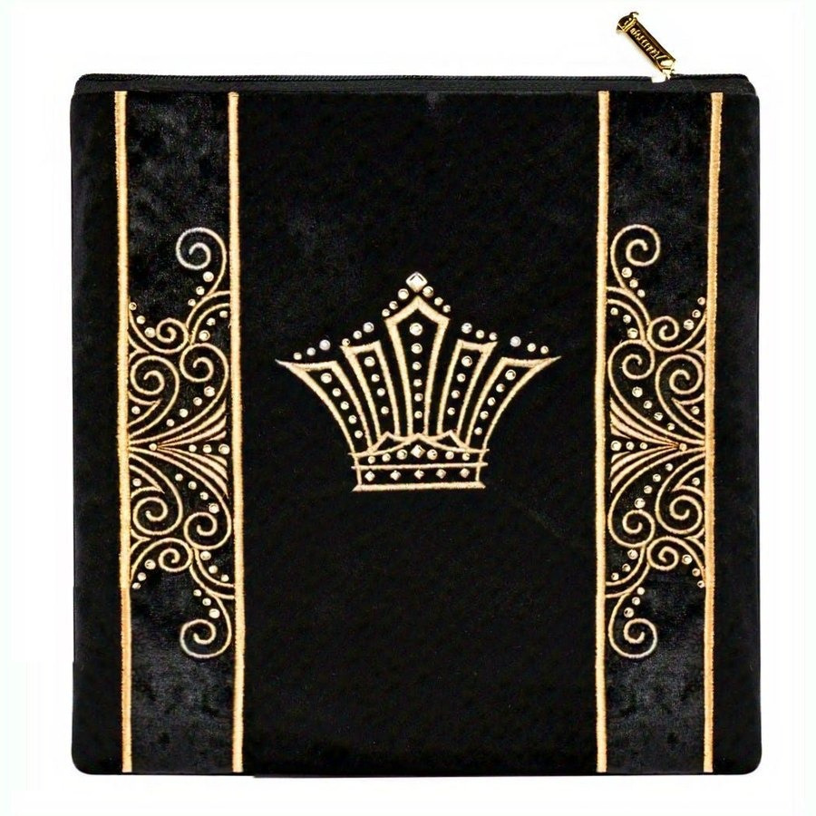 Tallit bag in black velvet with gold embroidery, design MC 220