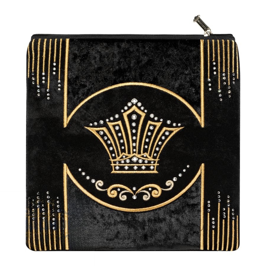 Tallit bag in black velvet with gold embroidery, design MC 240