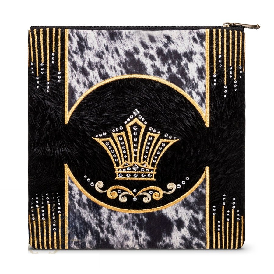 Tallit bag in black velvet with gold embroidery, design MC 241