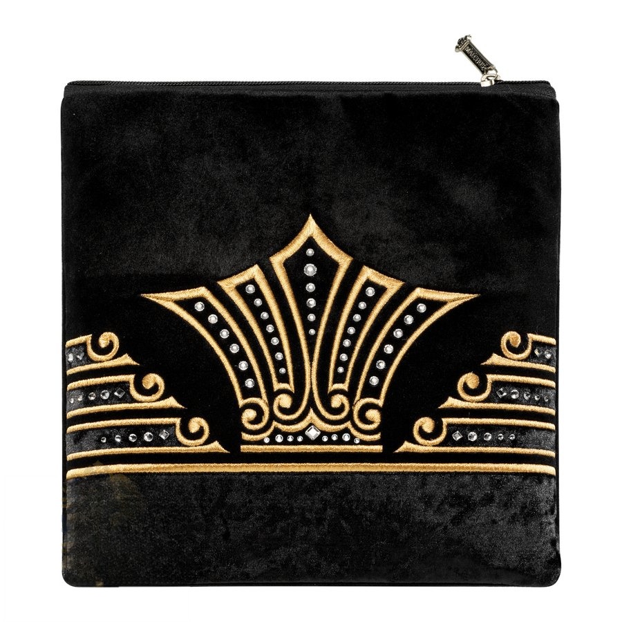 Tallit bag in black velvet with gold embroidery, design MC 250