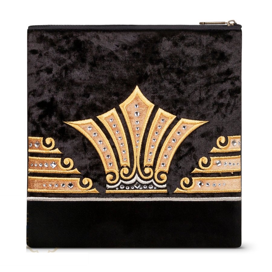 Tallit bag in black velvet with gold embroidery, design MC 252