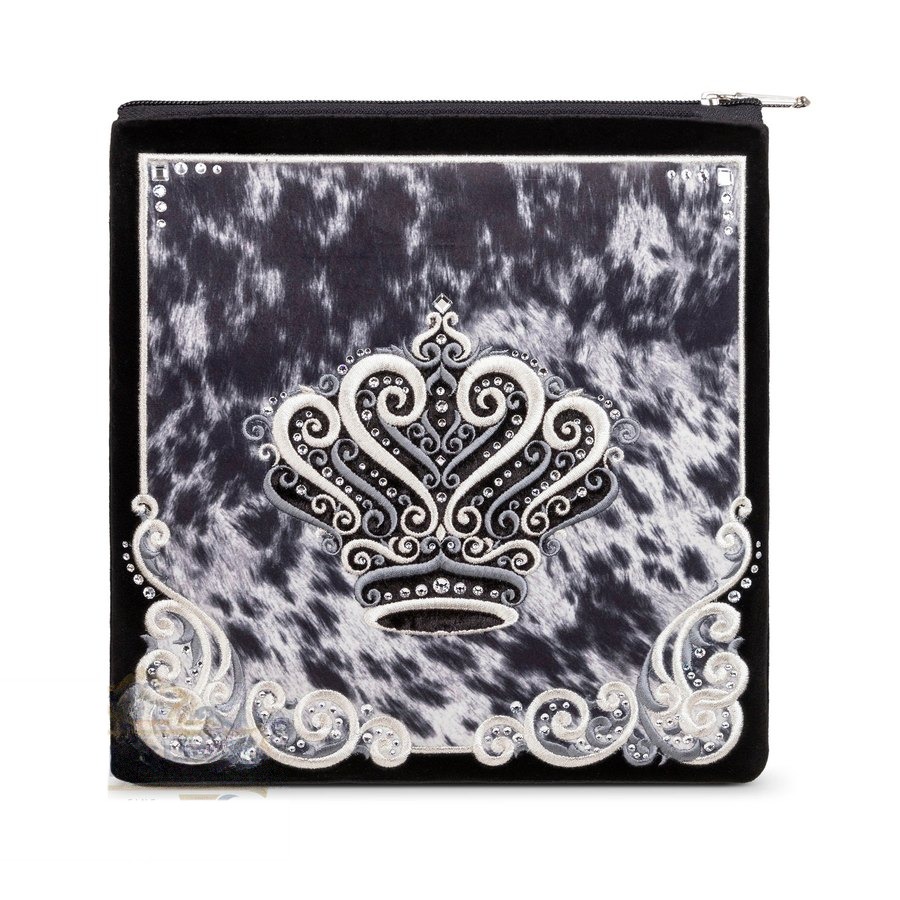 Tallit bag in black velvet with silver embroidery, design MC 261