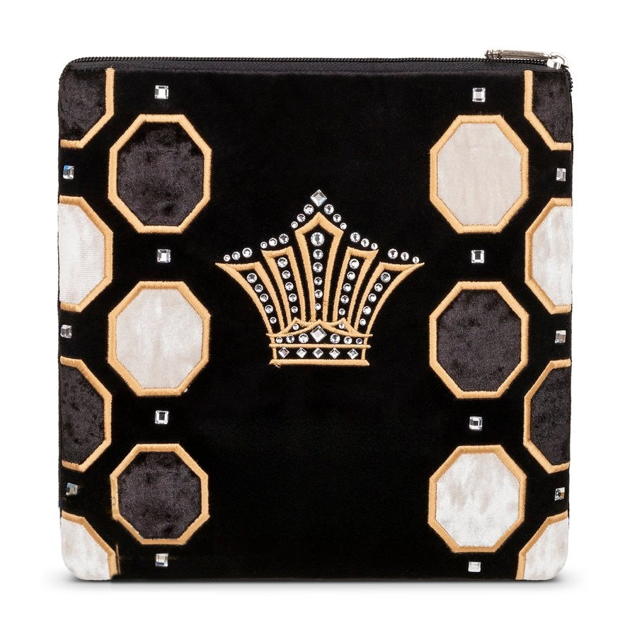 Tallit bag in black velvet with gold embroidery, design MC 818