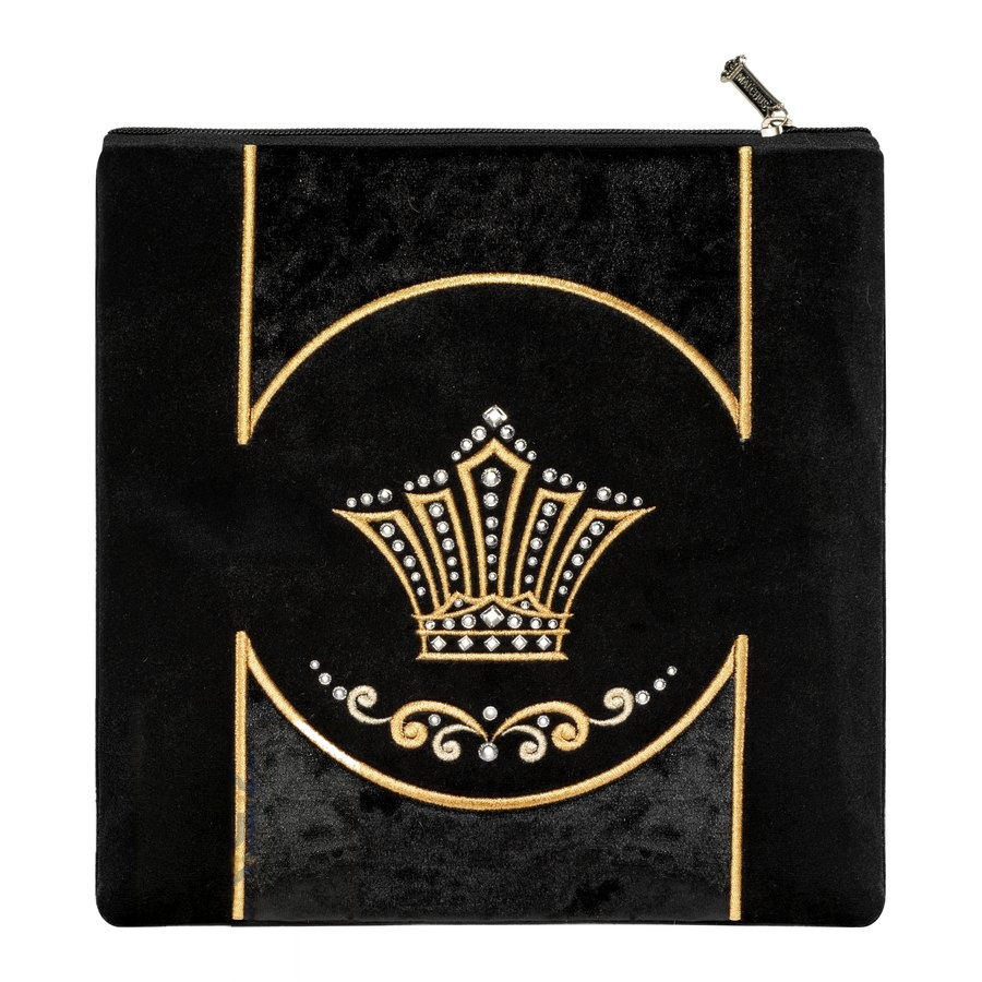 Tallit bag in black velvet with gold embroidery, design MC 868