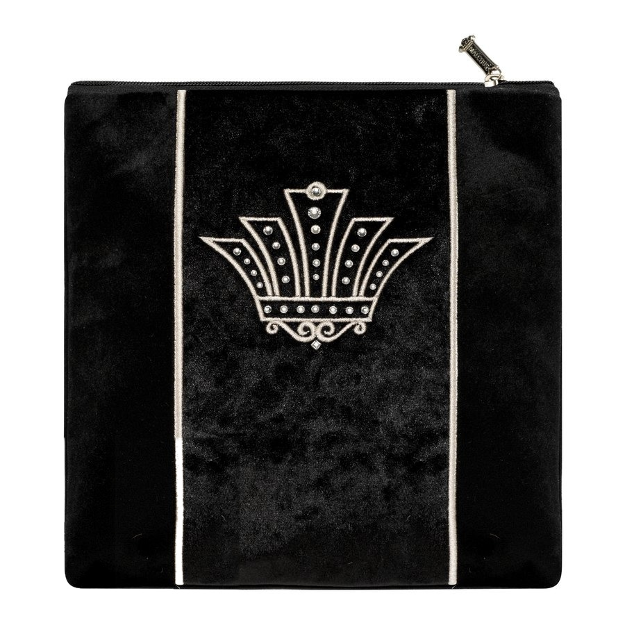 Tallit bag in black velvet with silver embroidery, design MC 892