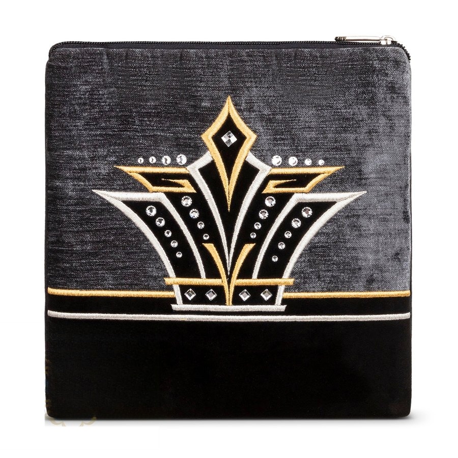 Tallit bag in black velvet with gold embroidery, design MC 925