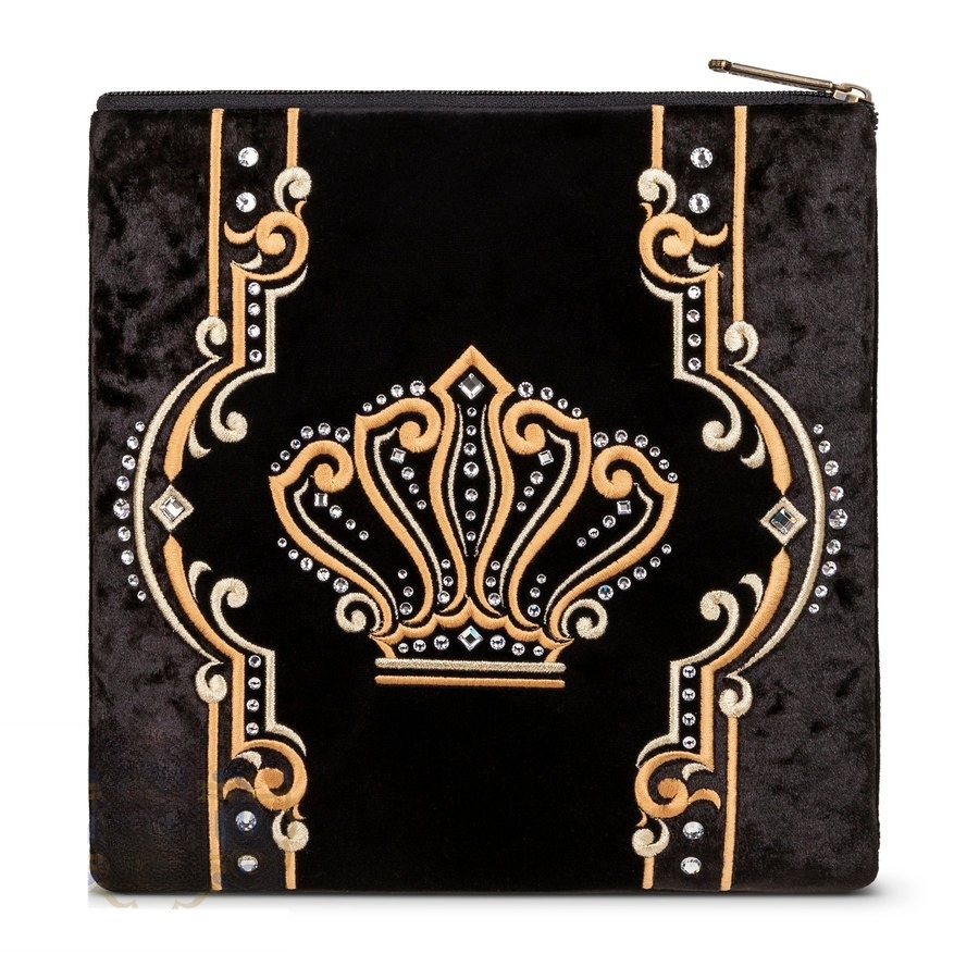 Tallit bag in black velvet with gold embroidery, design MC 955
