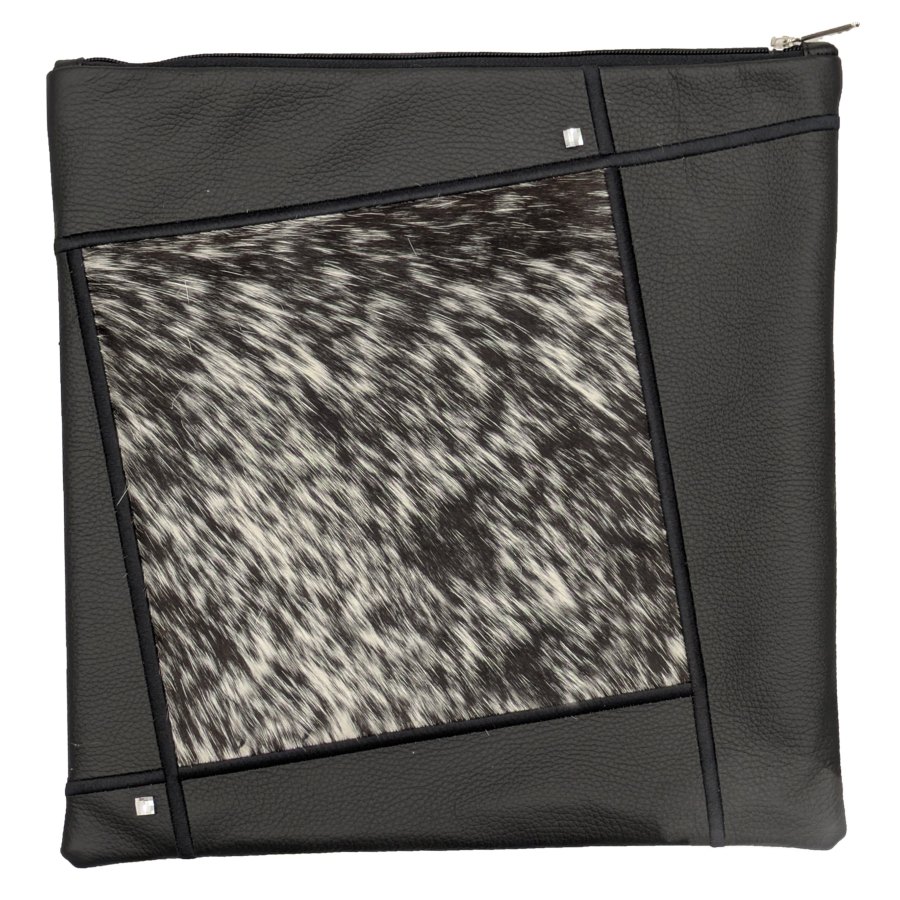 Tallis Bag Design MC 1555 - Black Leather and Black & White Fur