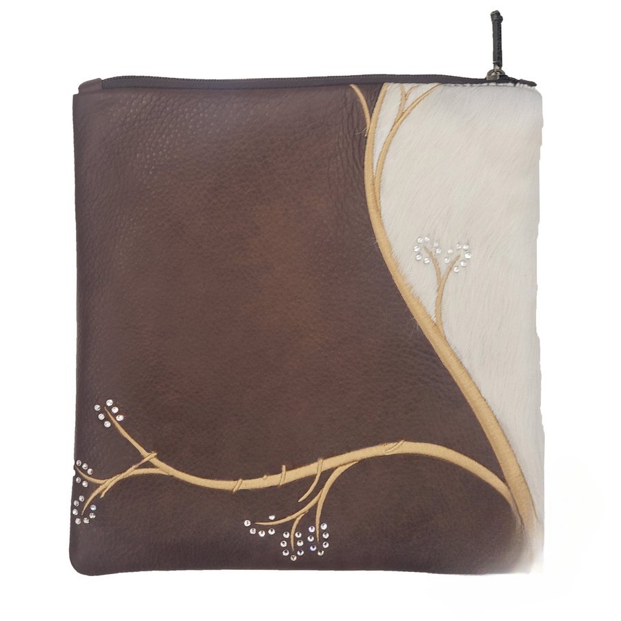 Tallis Bag Design MC 1405 - Brown Leather and White Fur