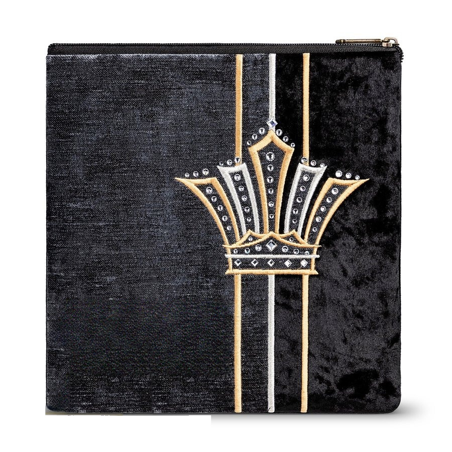 Tallit bag in black velvet with gold embroidery, design MC 743
