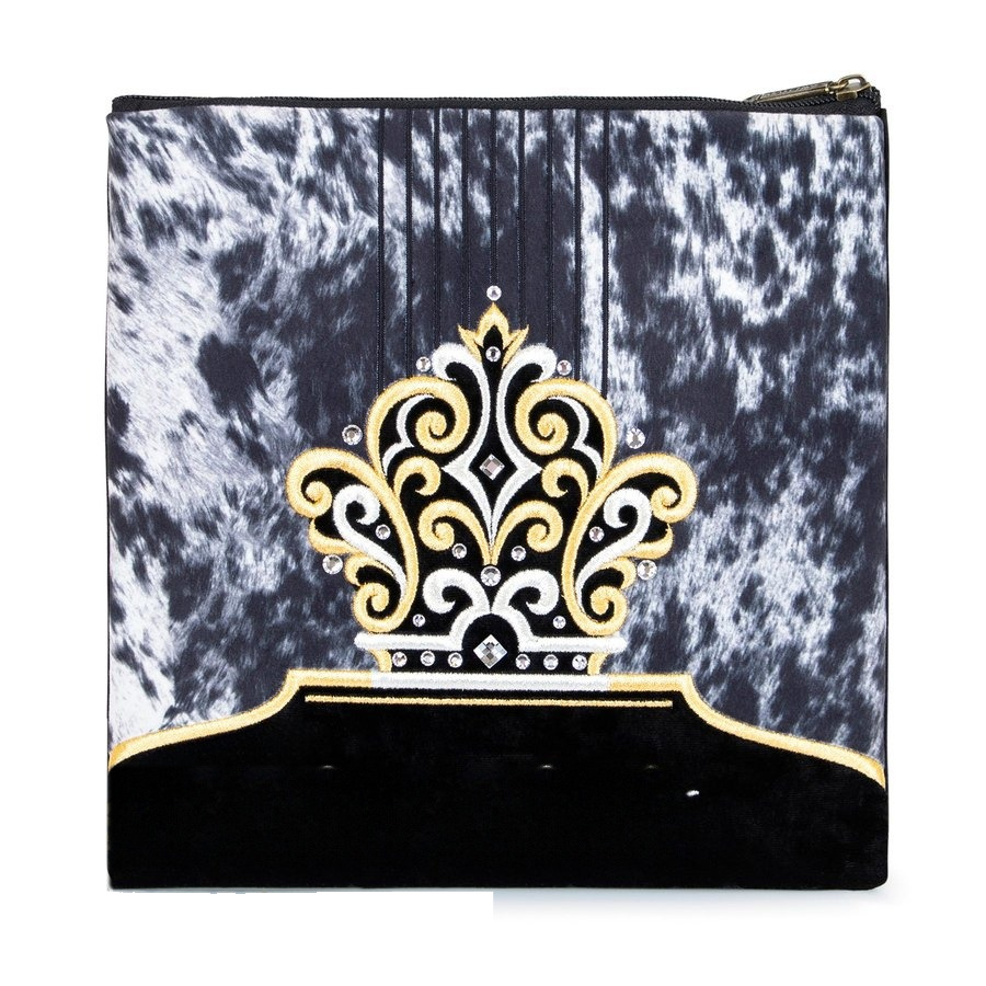 Tallit bag in black velvet with gold embroidery, design MC 783
