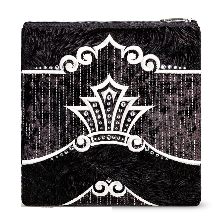 Tallit bag in black velvet with silver embroidery, design MC 793