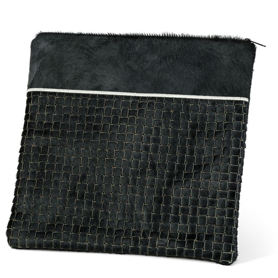 Tallis and Tefillin Bag Design 324-Black Woven Fur – Black