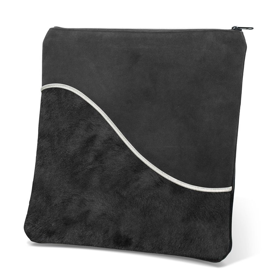 Tallis and Tefillin Bag Design 325-Fur with Suede – Black