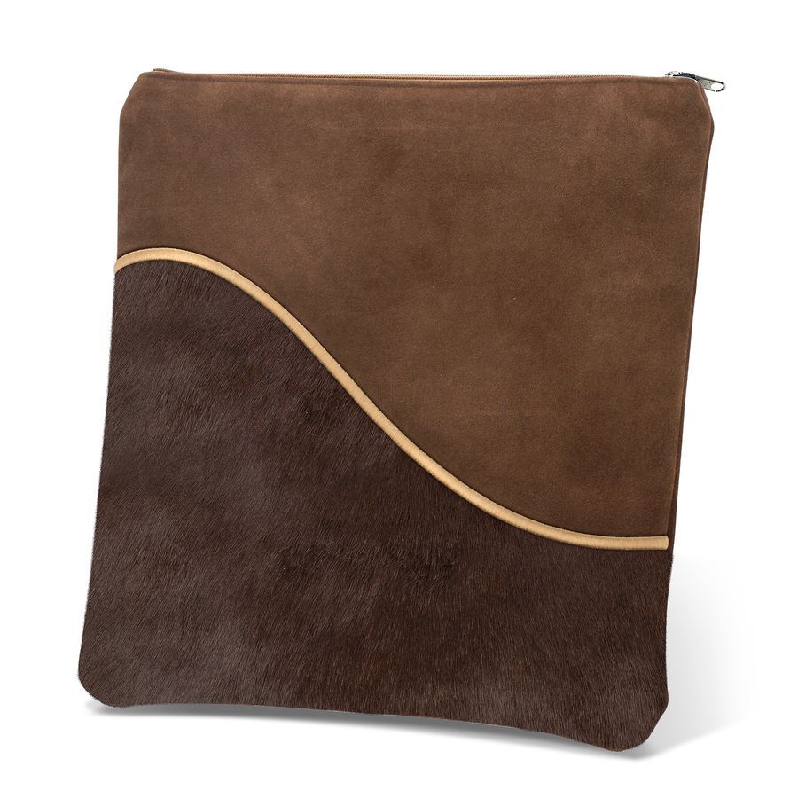 Tallis and Tefillin Bag Design 325-Fur with Suede – Brown