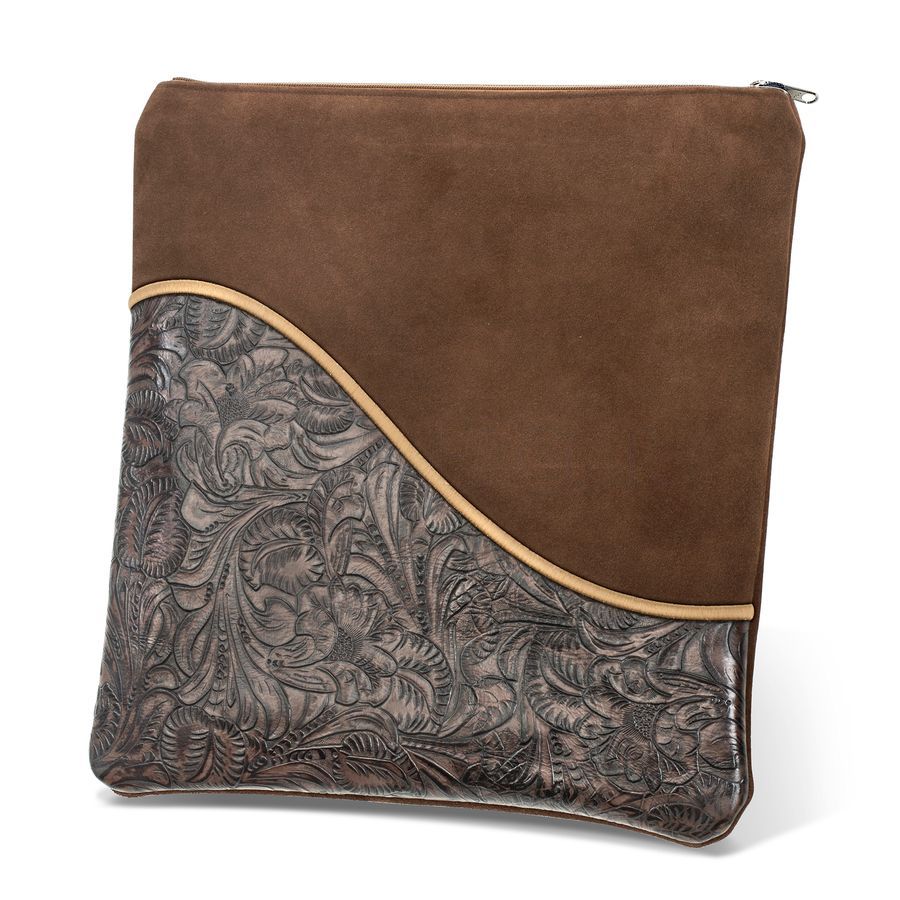 Tallis and Tefillin Bag Design 325-Exotic Leather And Suede – Brown