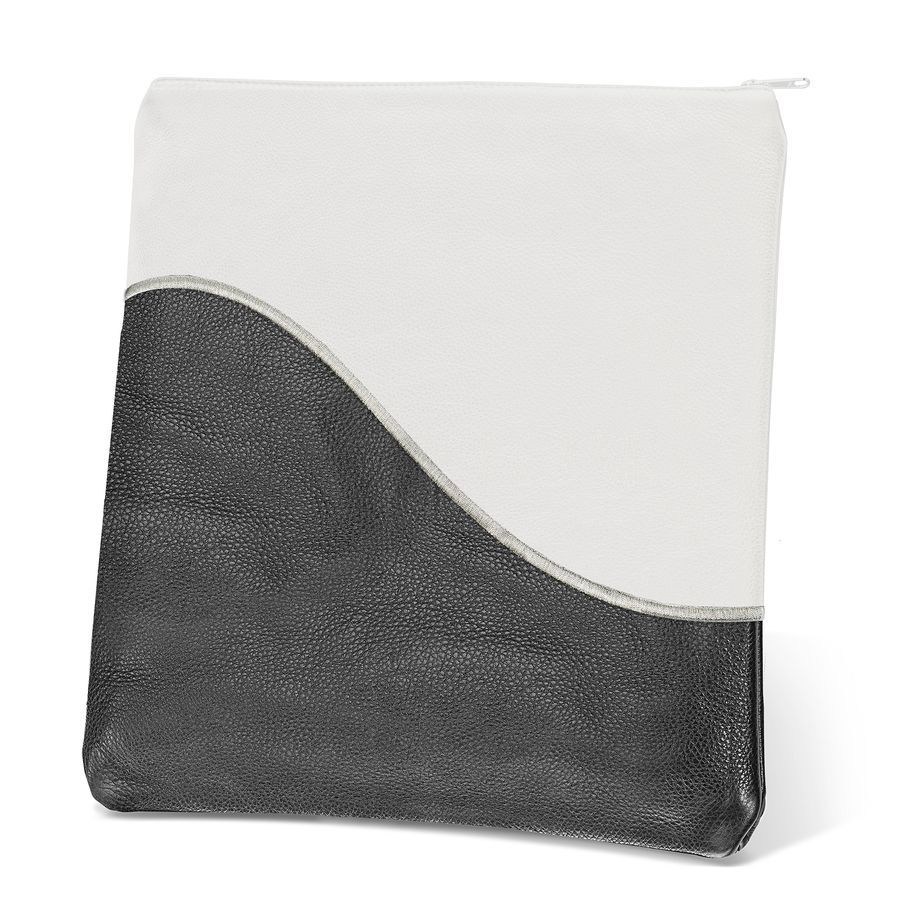 Tallis and Tefillin Bag Design 325- Black and White Leather – Black