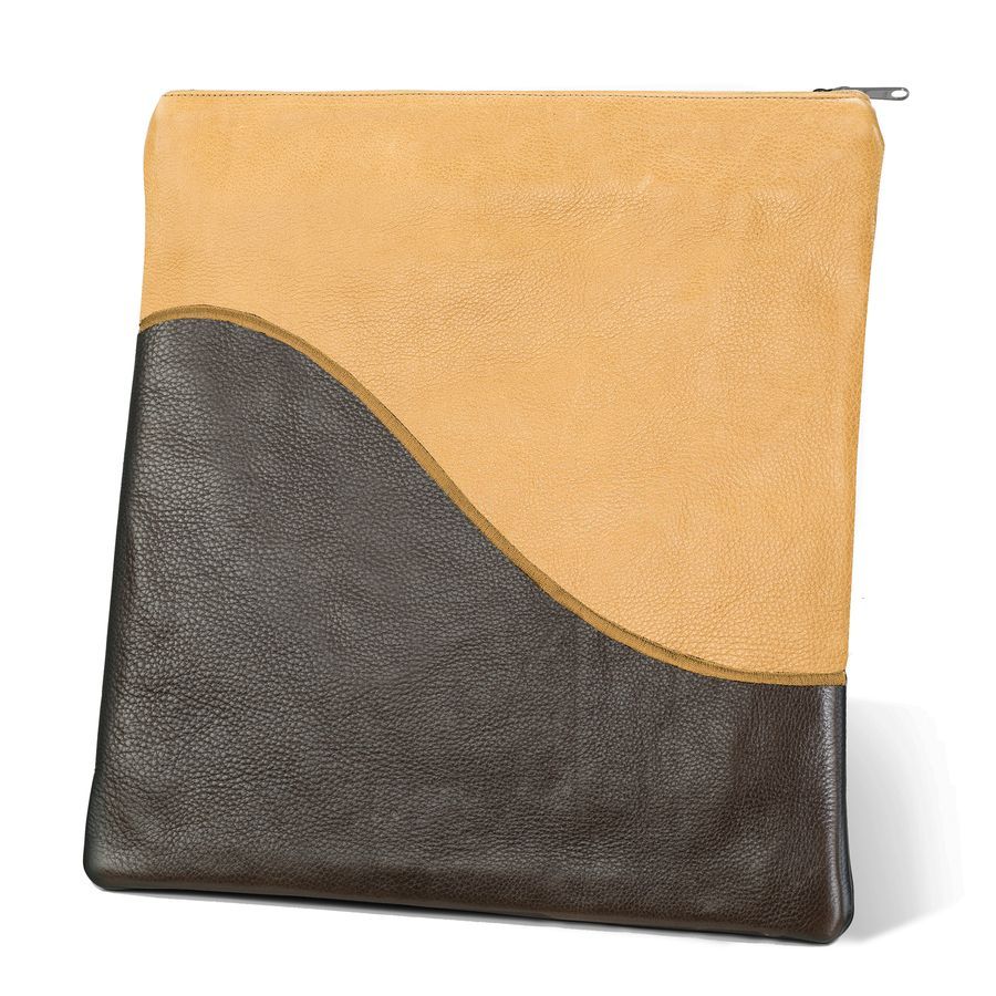Tallis and Tefillin Bag Design 325- Camel and Brown Leather – Brown