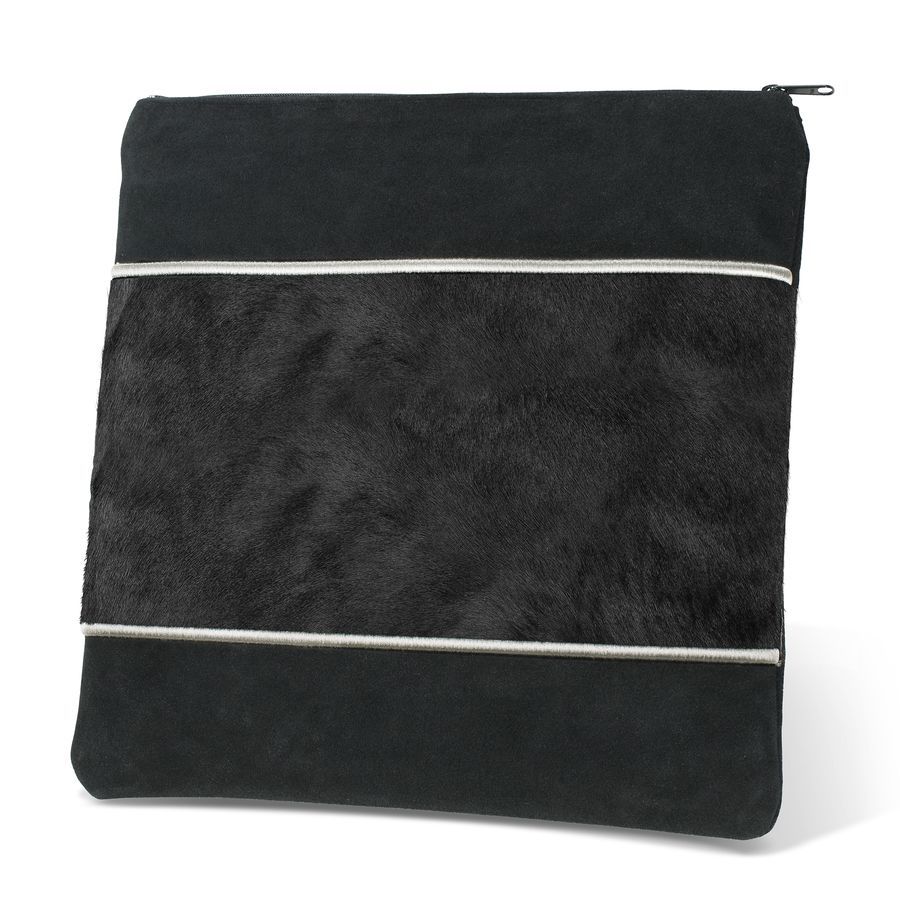 Tallis and Tefillin Bag Design 326-Fur And Suede – Black