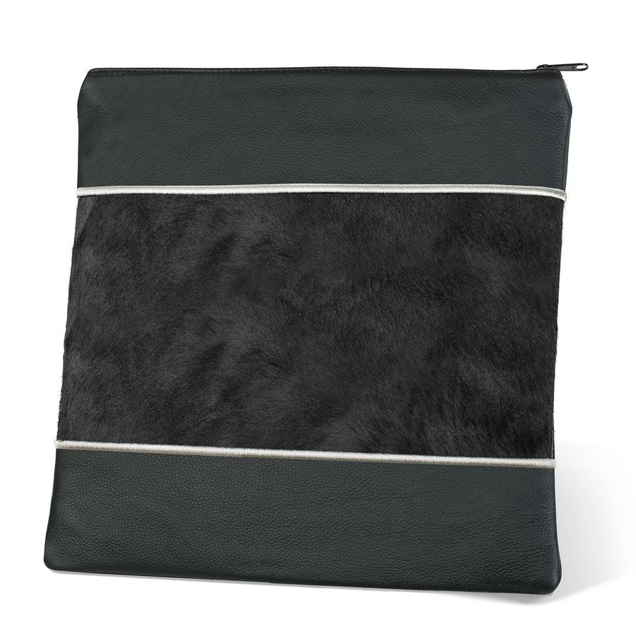 Tallis and Tefillin Bag Design 326-Leather And Fur – Black