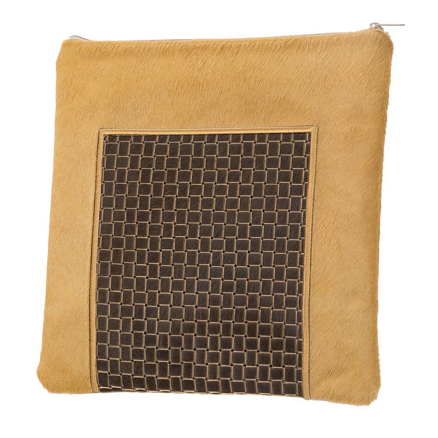 Tallis and Tefillin Bag Design 327-Brown Woven Fur – Camel