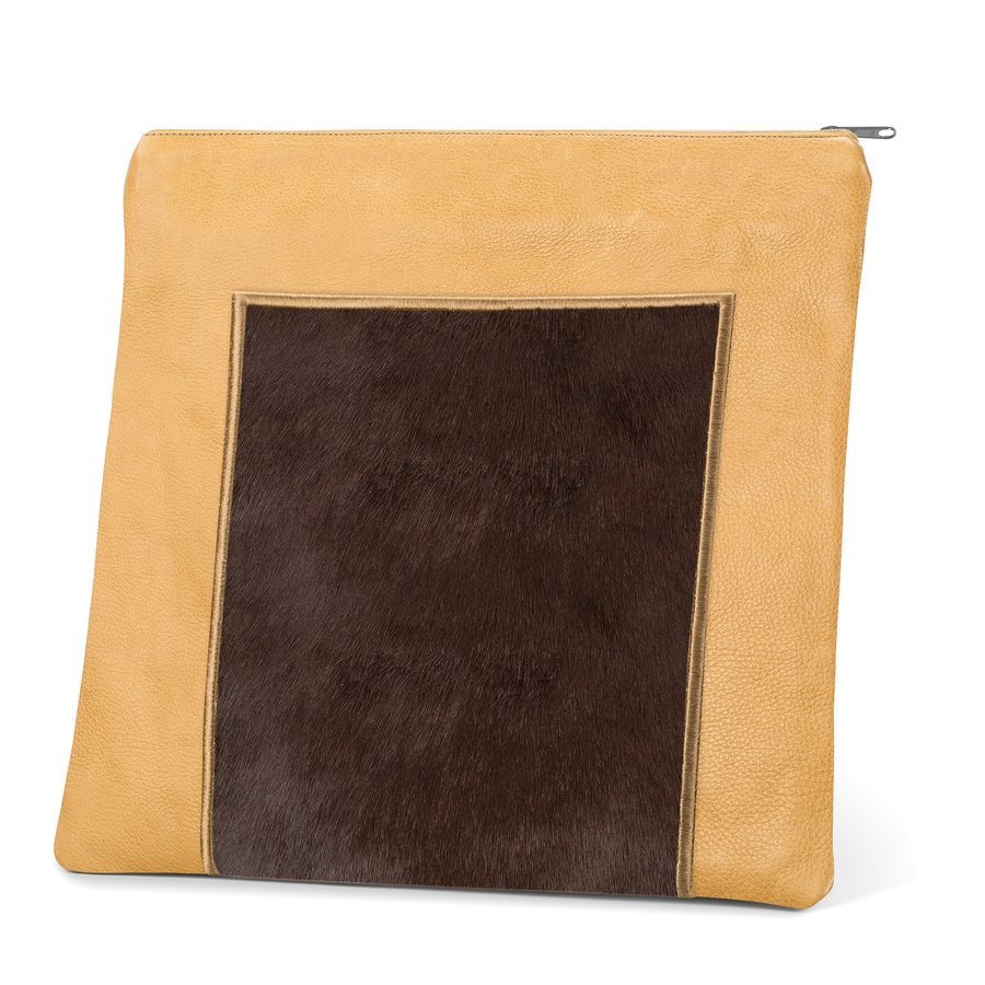 Tallis and Tefillin Bag Design 327-Camel Leather And Fur – Brown