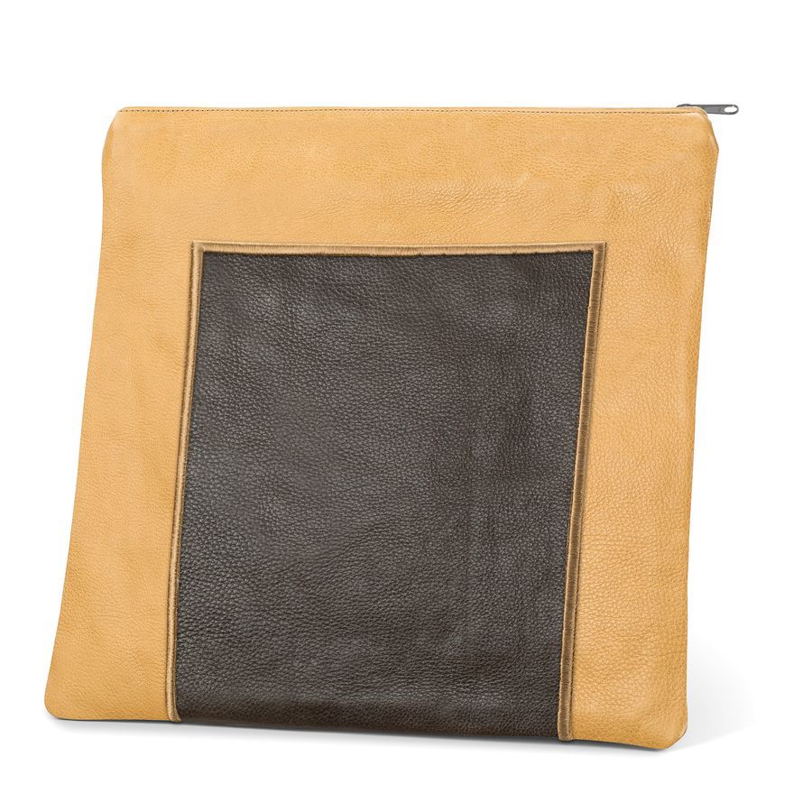 Tallis and Tefillin Bag Design 327- Camel and Brown Leather – Brown